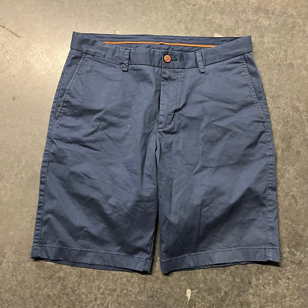 Tommy Bahama Boracay Chino Shorts Mens 33 Navy Blue Flat Front TB817860R